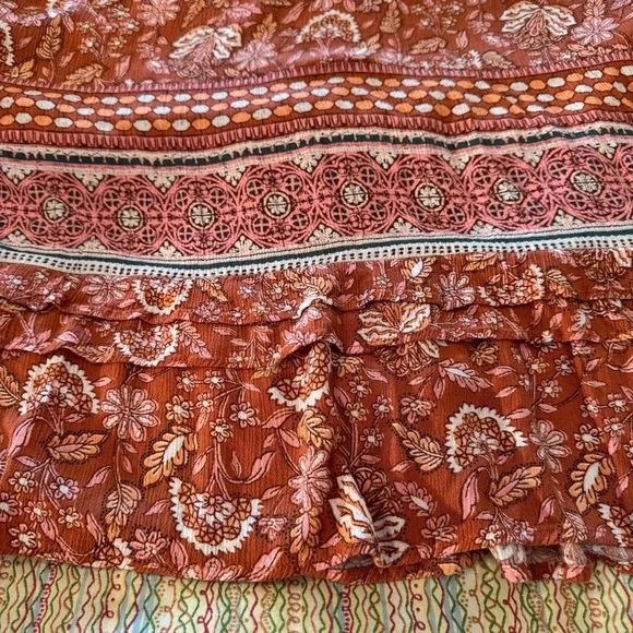 Knox Rose Brown/Orange Midi/Maxi Dress with Floral Design Size Large - Picture 4 of 9